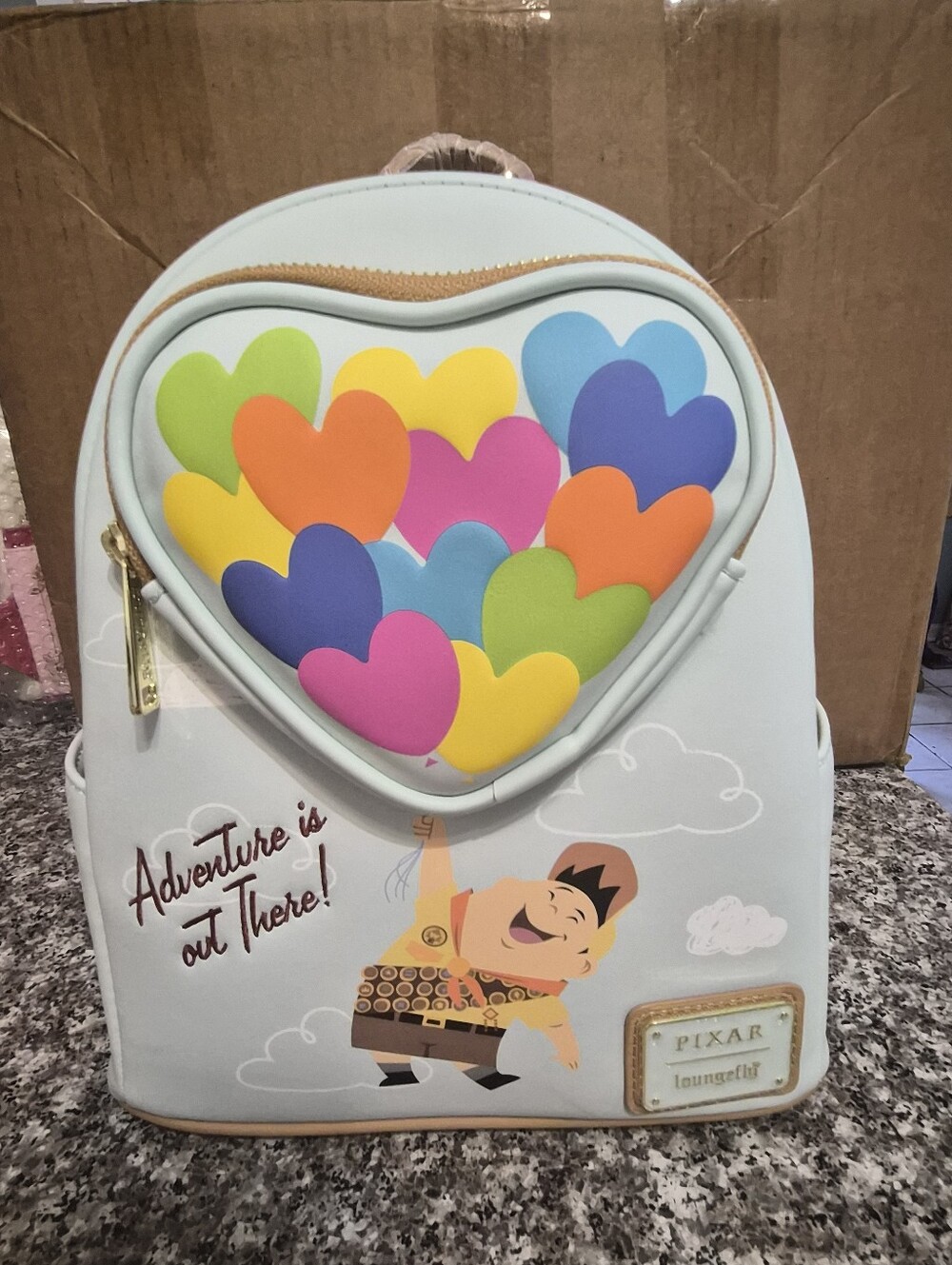 Loungefly Pastel Multi Heart Balloon Mini Backpack - Pixar Up.